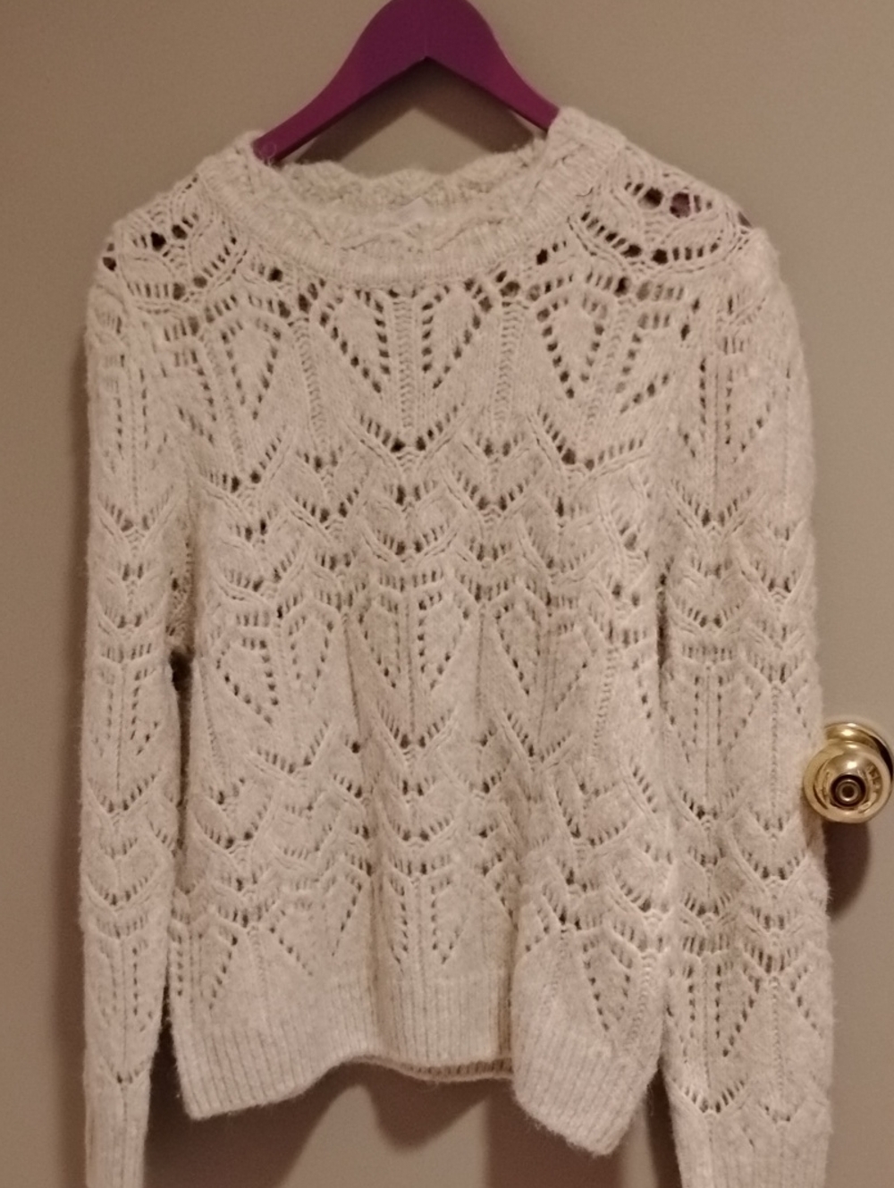 Women’s Cream Soft Open-Knit Sweater